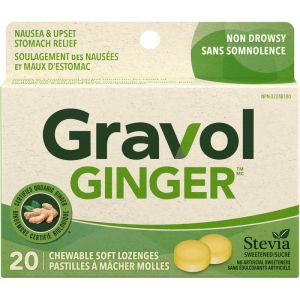 Gravol Ginger Chewable Lozenges - Natural Relief for Upset Stomach & Nausea