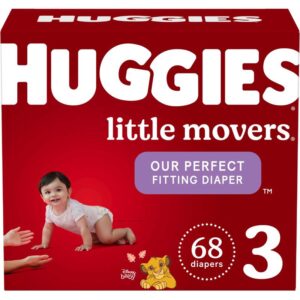 Huggies Little Movers Baby Diapers, Size 3, 68 Count - No.1 Fitting Diaper for Active Babies