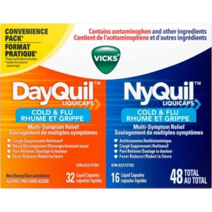 Vicks DayQuil/NyQuil Cold & Flu Multi-Symptom Relief Liquid Capsules - Total 48 Count