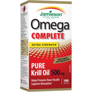 Jamieson Omega Complete Extra Strength Super Krill Softgels, 500 mg 100 Count