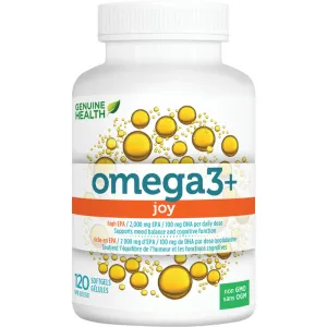 Genuine Health Omega 3+ Joy Fish Oil Supplement - 120 Capsules