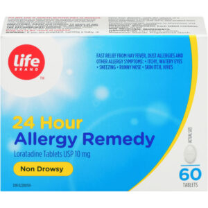 Life Brand LB Allertin Tablets 60 TAB - 24 Hour Allergy Remedy