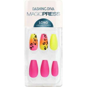 Dashing Diva Magic Press - Neon Cheetah Trendy Press-on Gel Nails
