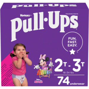 Pull Ups Learning Designs Girls' Training Pants, 2T-3T 74 Count