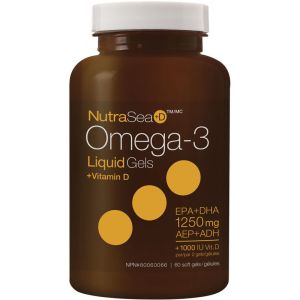NutraSea NutraSea+D Omega-3 Liquid Gels 60 Count