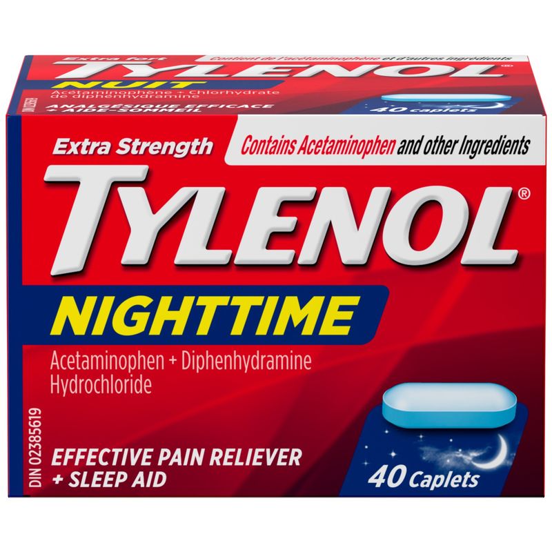 Extra Strength Tylenol Nighttime Pain Relief & Sleep Aid Caplets - 40 Count