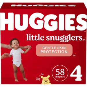 Huggies Little Snugglers Diapers, Size 4, 58 Count - No. 1 Choice of Canadian Hospitals