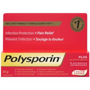 POLYSPORIN Plus Pain Relief Cream, Antibiotic Cream 30 g
