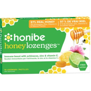 Honibe Honey Lozenges Lemon 10 Count for Immune Support