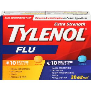 Tylenol Extra Strength Flu Relief Day/Night, EZTabs 20 ea