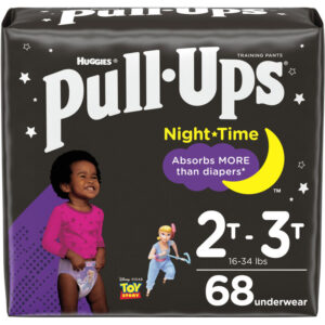 Goodnites Pull-Ups Girls' Night-Time Potty Training Pants, 2T-3T, 68 Ct