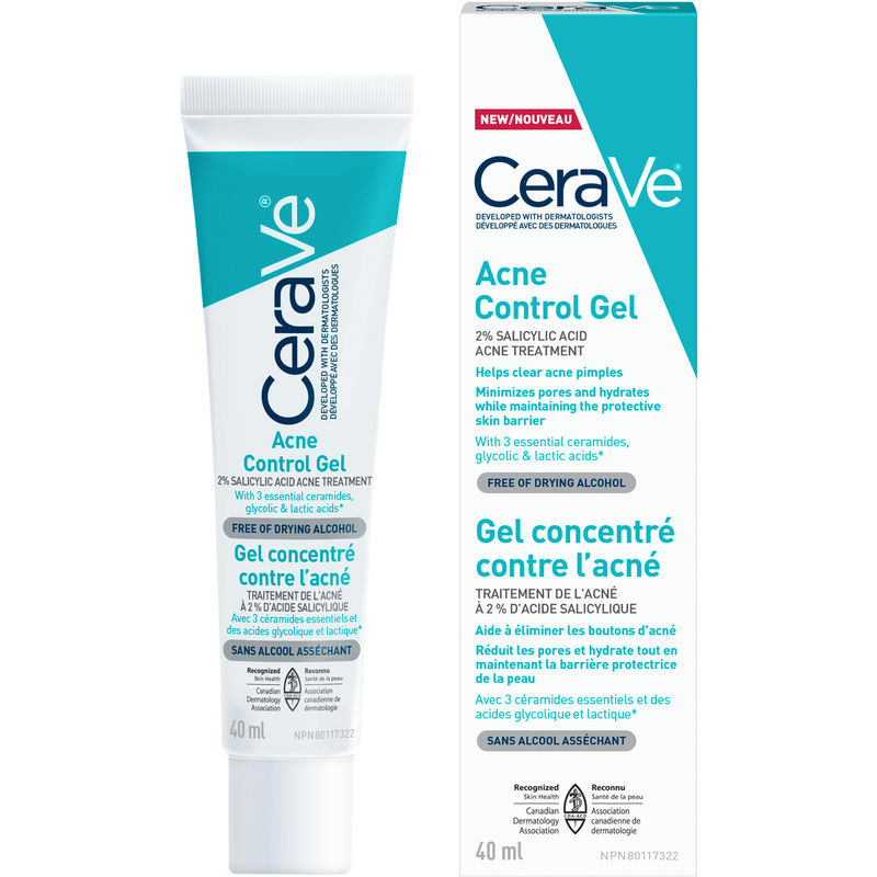 CeraVe Acne Control Gel - Lightweight Gel with Salicylic Acid for Clearer Skin