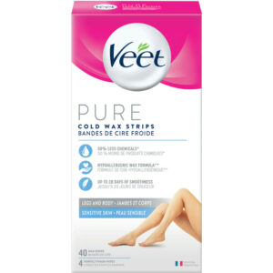VEET® Pure, Wax Strips, Legs & Body, Sensitive Skin 40 ea