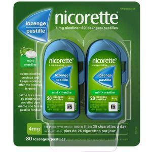 Nicorette Nicotine Lozenges, 4mg, Mint, 80 Count