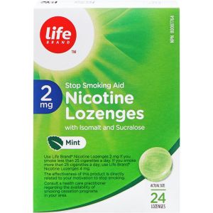 Life Brand Nicotine Lozenges 2mg 24 ea Mint