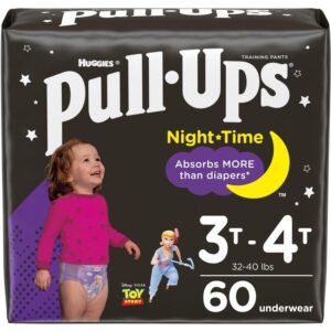 Pull-Ups Girls' Night-Time Potty Training Pants, 3T-4T, 60 Ct