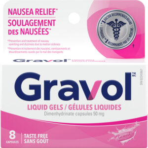 Gravol Liquid Gel Capsules 50mg - Motion Sickness Relief