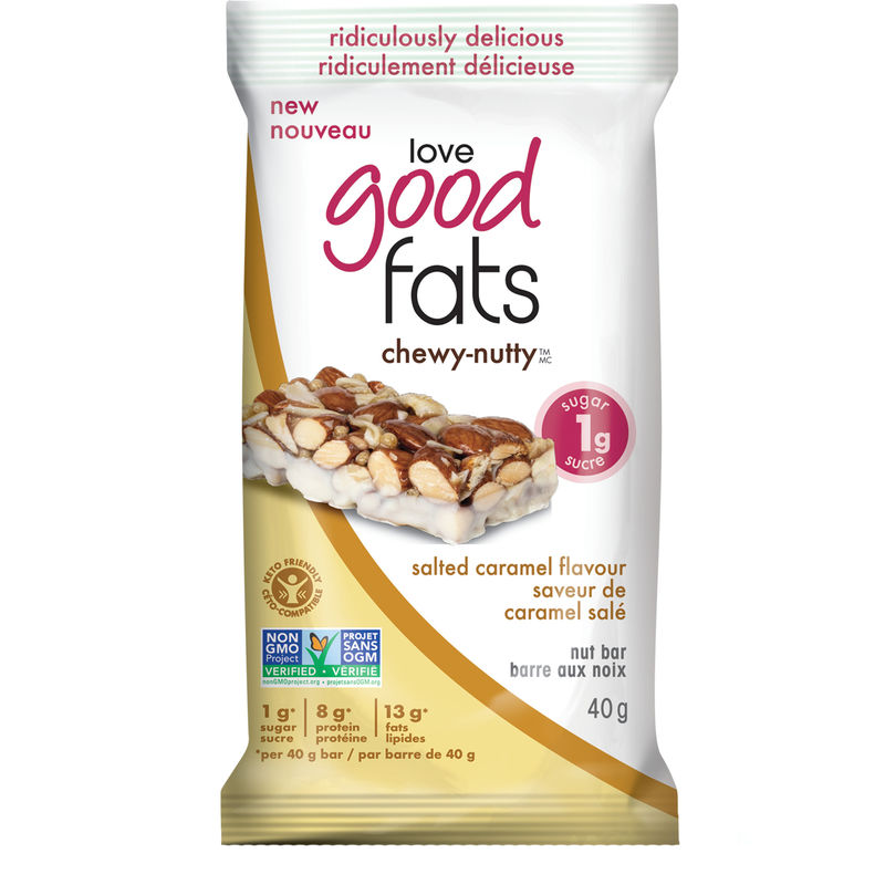 Love Good Fats Chewy Nutty Salted Caramel Flavour Bar 40g