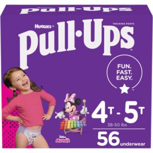 Pull-Ups Girls' Potty Training Pants Size 6, 4T-5T, 56 Ct