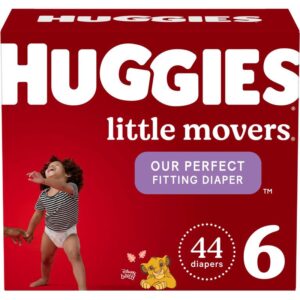 Huggies Little Movers Baby Diapers, Size 6, 44 Count
