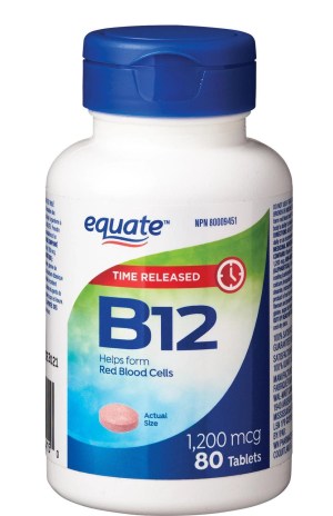Equate Time Release Vitamin B12, 1200 Mcg 80 Tablets