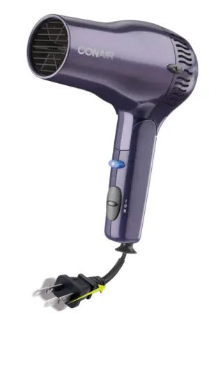 Conair 1875W Mid Size Ionic Dual Voltage Cord Keeper Folding Handle Dryer