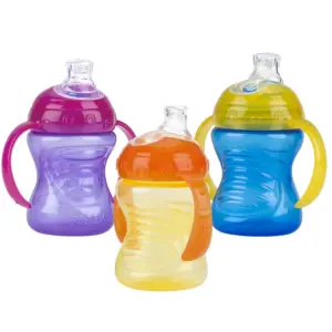NA»by No-Spill Two-Handle Easy Grip Base Toddler Plastic Grip N' Sip Cup with Soft Flex Spout