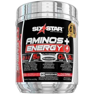 Six Star Amino Plus Energy, BCAA Powder & Energy, Fruit Punch (30 Servings) 208g