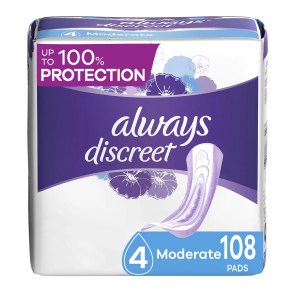 Always Discreet Incontinence Pads for Women and Postpartum Pads, Moderate