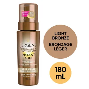 Jergens Natural Glow Instant Sun Sunless Tanning Mousse - Light Bronze, 180mL 180 mL