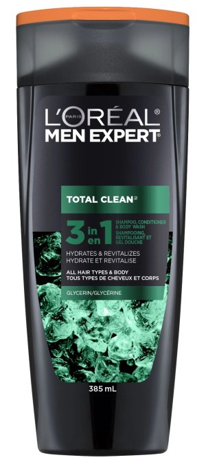 L'Oreal Paris Men Expert Total Clean 3-In-1 Shampoo, 385ml 385 mL
