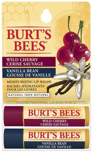 Burt's Bees Moisturizing Lip Balm, Vanilla Bean & Wild Cherry - 2 Tubes 8.50 g