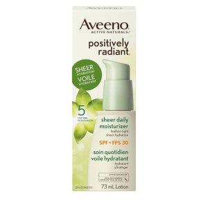 Aveeno Sheer Face Moisturizer SPF 30, Positively Radiant 73 mL