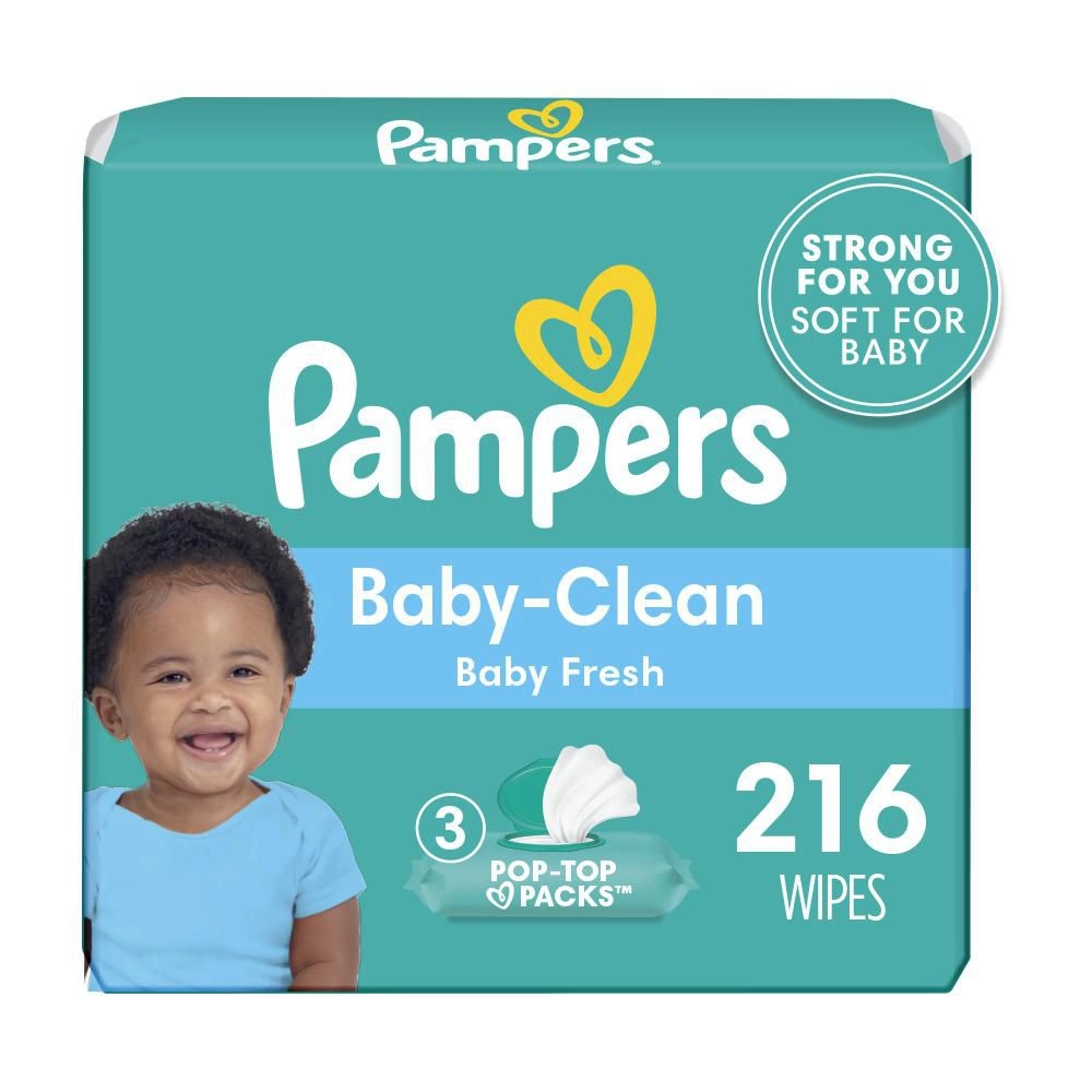PAMPERS BABY WIPES BABY FRESH SCENTED 3X POP-TOP PACKS