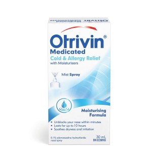 Otrivin Medicated Cold & Allergy Relief Nasal Decongestant 30 mL