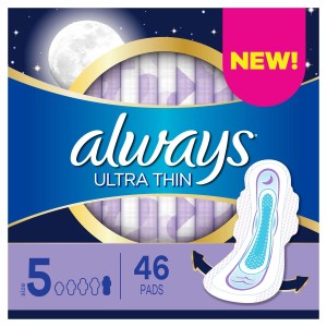 Always Ultra Thin Pads Size 5 Extra Heavy Overnight Absorbency