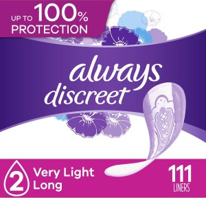 Always Discreet Incontinence Liners, Very Light, Long Length