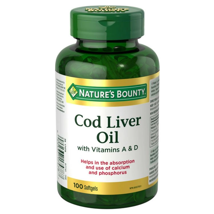 Nature's Bounty Cod Liver Oil 100 Softgels