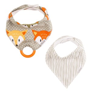 Dr. Brown's Bandana Bibs 2 Packs Orange And Brown Fox