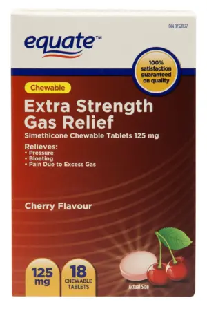 Equate Extra Strength Gas Relief Chewable Tablets 18 tablets