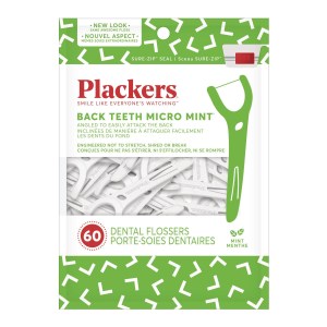 Plackers Back Teeth Micro Mint Dental Flossers, 60ct