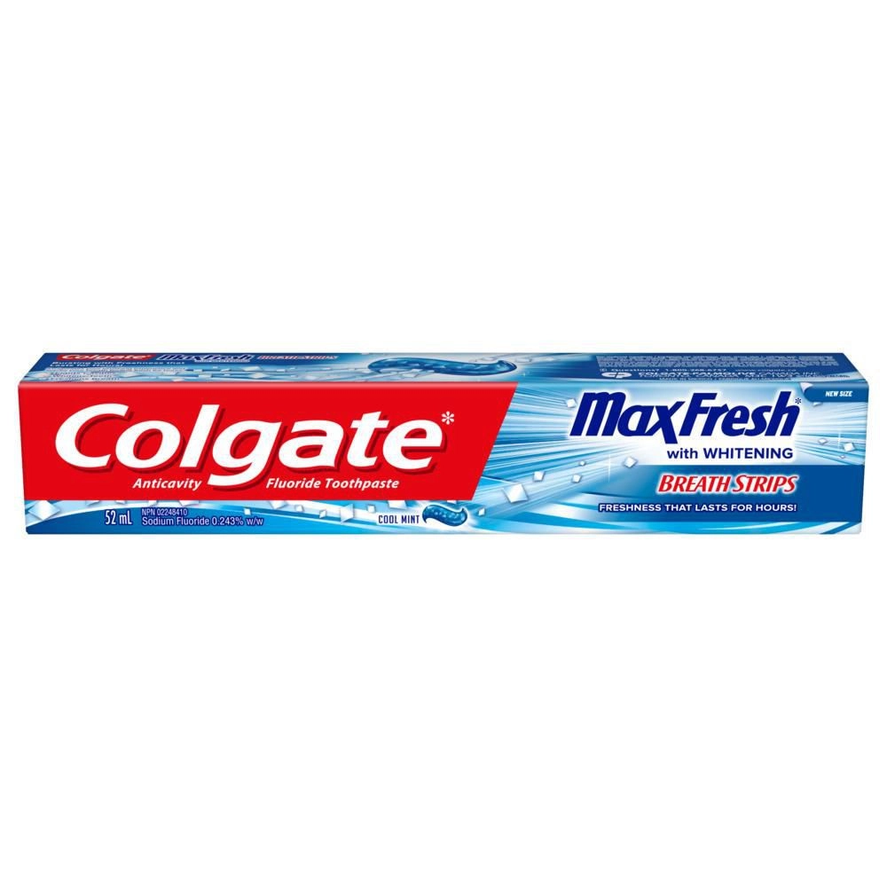 Colgate Max Fresh Toothpaste with Mini Breath Strips, Cool Mint 52 mL