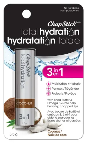 ChapStick Total Hydration Lip Balm (Coconut Flavour, 1 Blister Pack) 3.5 g
