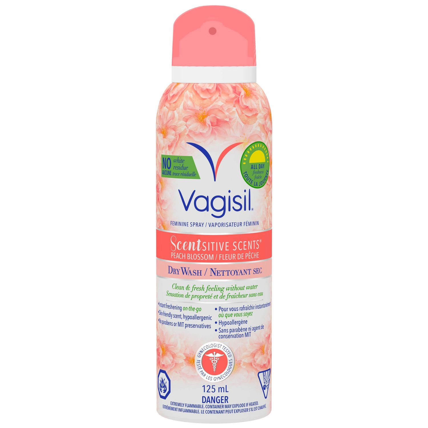 Vagisil Scentsitive Scents Peach Blossom Dry Wash 125 mL
