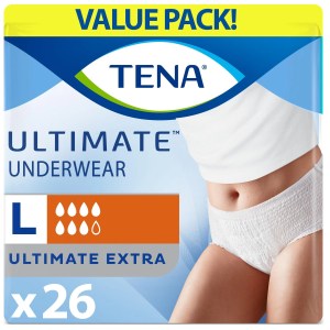 TENA Ultimate Incontinence Underwear, Large, 26 Count