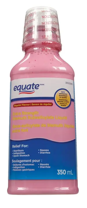 Equate Extra Strength Bismuth Subsalicylate Liquid 350 mL