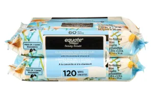 Equate Beauty Cleansing and Make-up Removing Wipes 120ct 60 L