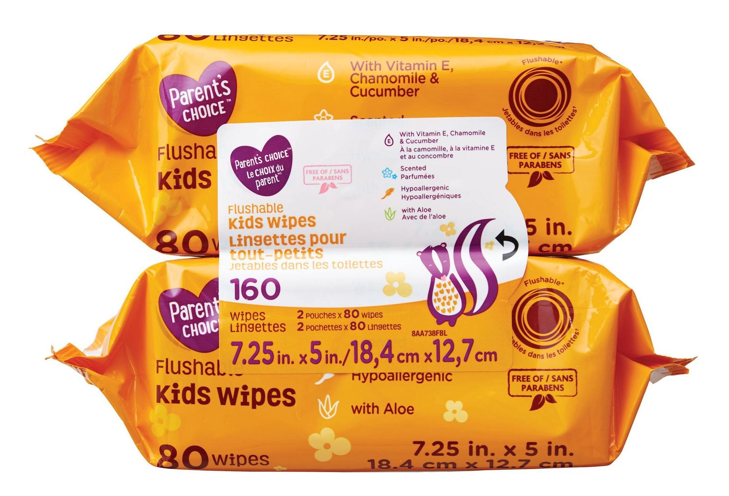 Parent's Choice Flushable Kids Wipes 80 Count