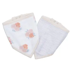 Ideal Baby 2-Pack Bandana Bib - Rosy