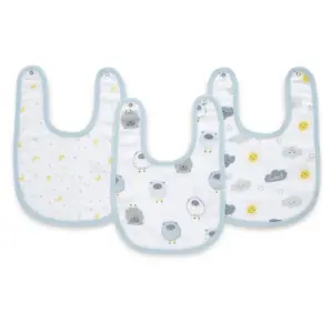 Ideal Baby - 3-Pack Snap Bibs  - Lullaby